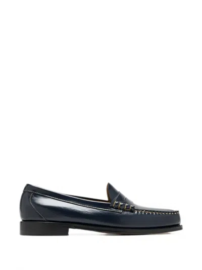 G.h.bass Weejun Heritage Larson Contrast-stitch Loafers In Blue