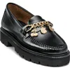 G.h.bass Whitney Super Lug Sole Charm Chain Loafer In Black