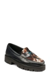 G.h.bass Whitney Super Lug Sole Penny Loafer In Black