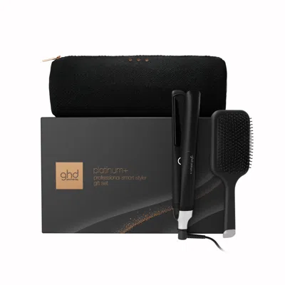 Ghd New  Platinum+ Hair Straightener Festive Gift Set In Black