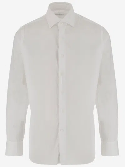 Gherardi Stretch Cotton Blend Shirt In White