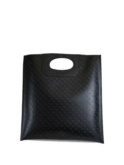 Gherardini Piattina Monogram Tote Bag In Black