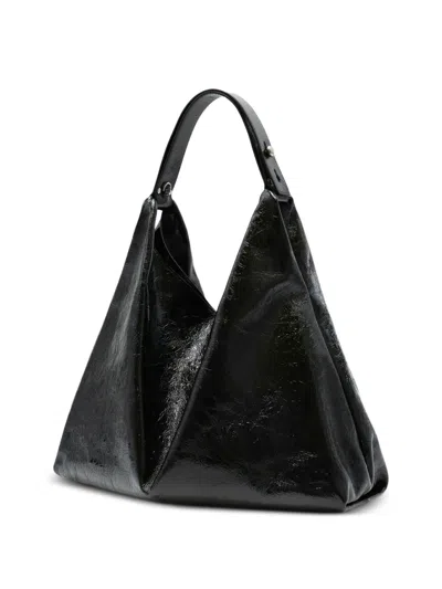 Gherardini Amazon Crinkled-finish Shoulder Bag In Black