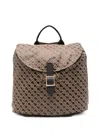 Gherardini Monogram-pattern Buckle-fastening Backpack In Neutral