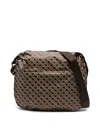 Gherardini Geometric Pattern Shoulder Bag With Adjustable Strap In Gray