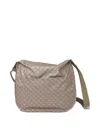 Gherardini Neutrals Rectangular Patterned Leather Crossbody Satchel In Brown