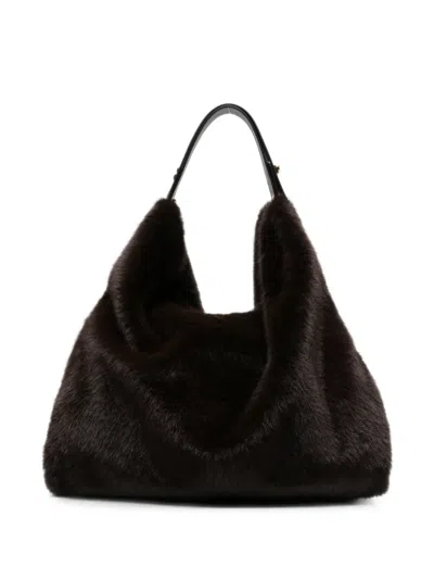 Gherardini Faux-fur Shoulder Bag In Brown