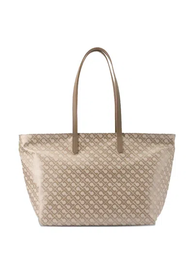 Gherardini Large Monogram-pattern Tote Bag In Neutral