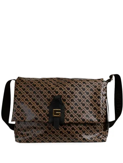 Gherardini Large Softy Logo-print Buckle-fastening Shoulder Bag In Brown