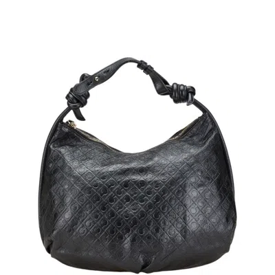 Pre-owned Gherardini Leather Handbag Shoulder Bag () In Black