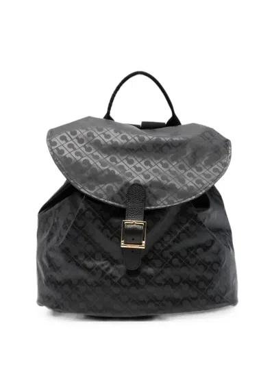 Gherardini Logo-print Buckle-fastening Backpack In Black