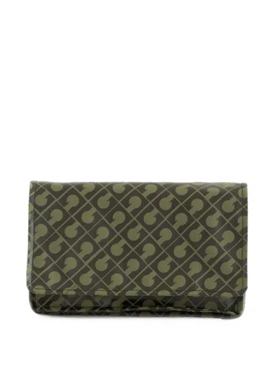Gherardini Logo-print Foldover Cosmetic Bag In Green
