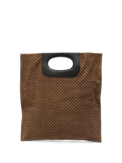 Gherardini Logo-print Sheep Leather Tote Bag In Purple