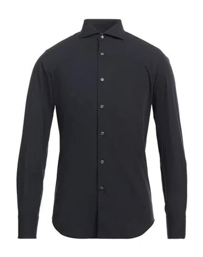 Gherardini Man Shirt Midnight Blue Size 17 ½ Cotton