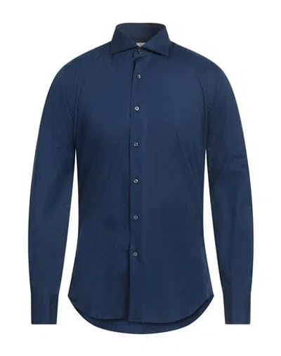 Gherardini Man Shirt Navy Size 15 ¾ Cotton