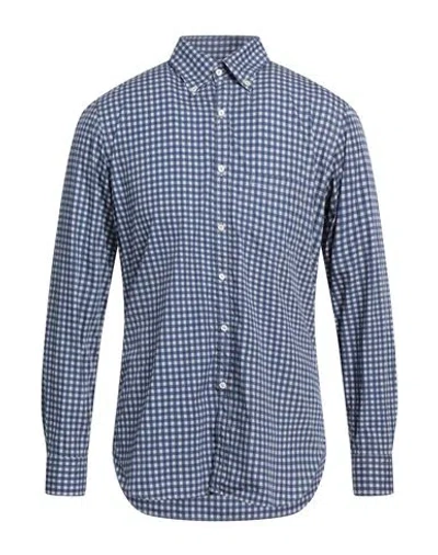 Gherardini Man Shirt Slate Blue Size 15 ¾ Cotton