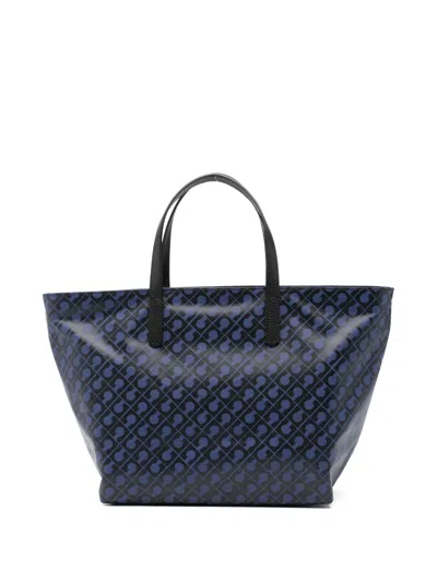 Gherardini Meium Patterned Handle Tote Bag In Blue