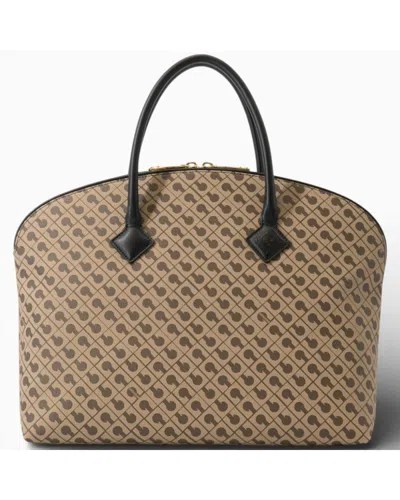 Gherardini Millerighe Woman Moka Bowling Bag In Spread Fabric In Other