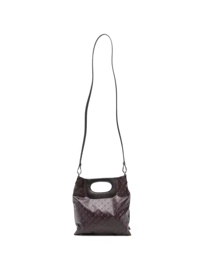 Gherardini Mini Doppia Piattina Cut-out Tote Bag In Brown