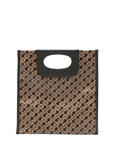 Gherardini Mini Piattina Monogram Cross Body Bag In Black