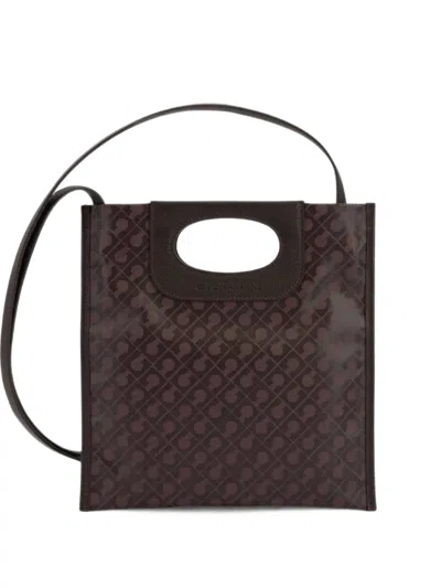 Gherardini Mini Piattina Monogram Tote Bag In Brown