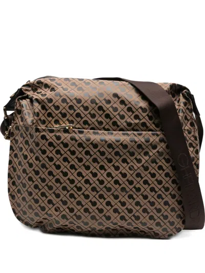 Gherardini Monogram-pattern Crossbody Bag In Brown