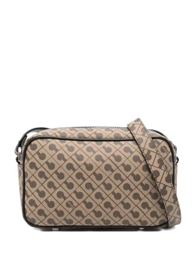 Gherardini Monogram-pattern Crossbody Bag In Brown