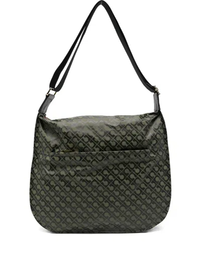 Gherardini Monogram-pattern Satchel Bag In Green