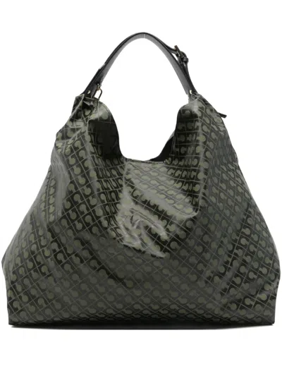 Gherardini Monogram-pattern Shoulder Bag In Green