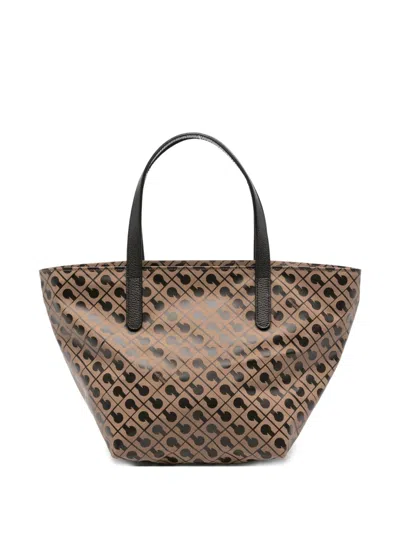 Gherardini Monogram-pattern Tote Bag In Brown