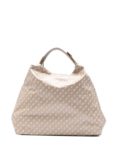 Gherardini Monogram Shoulder Bag In Neutral