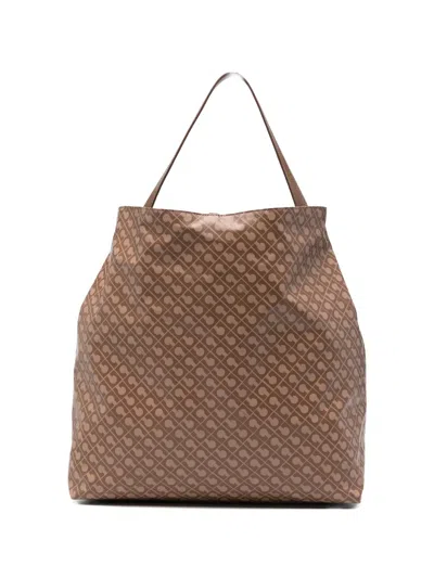 Gherardini Monogram Tote Bag In Brown