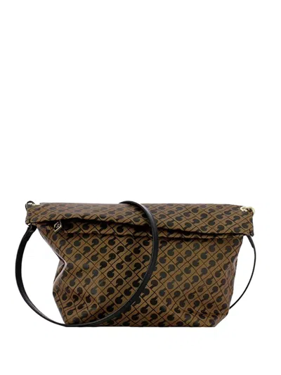 Gherardini Monogram-pattern Crossbody Bag In Brown
