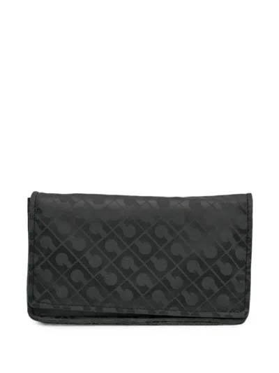 Gherardini Monogram-pattern Foldover Make-up Bag In Black