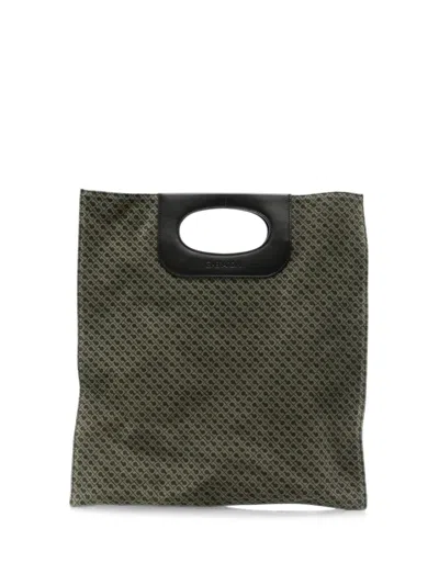 Gherardini Monogram-pattern Leather-trim Tote Bag In Green