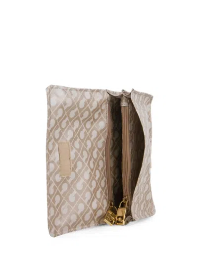 Gherardini Monogram-print Clutch Bag In Brown