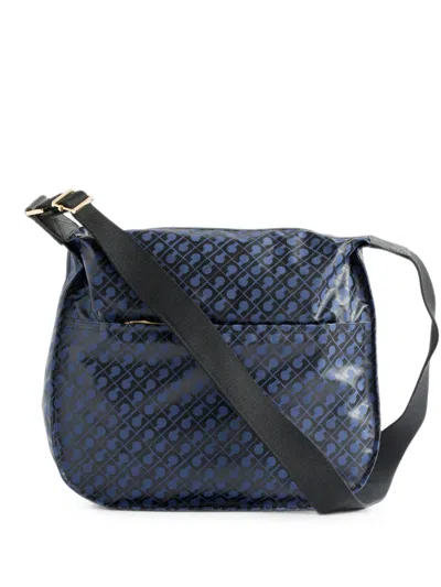 Gherardini Monogram-print Cross Body Bag In Blue