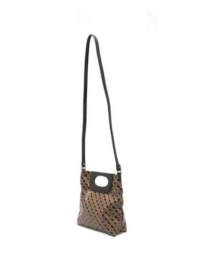 Gherardini Monogram-print Cut-out Tote Bag In Brown
