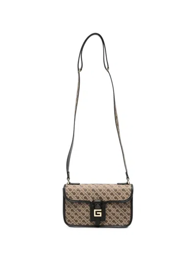 Gherardini Monogram-print Logo-buckle Shoulder Bag In Brown