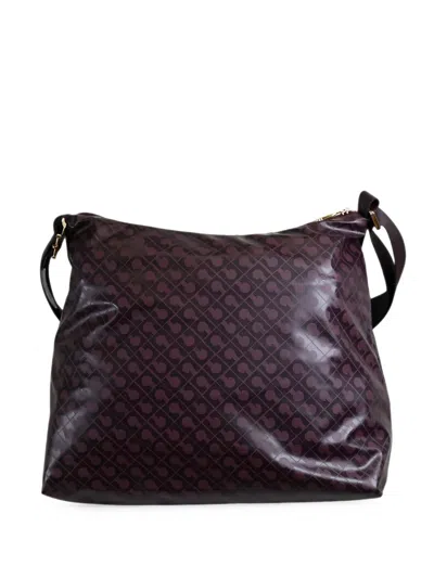 Gherardini Monogram-print Multi-pocket Cross Body Bag In Purple