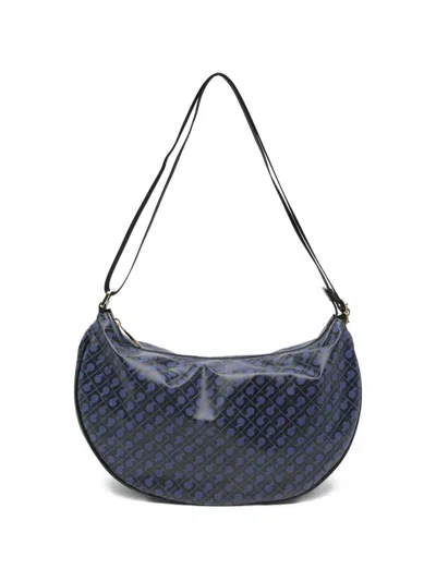 Gherardini Monogram-print Shoulder Bag In Blue