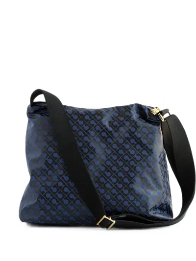 Gherardini Monogram-print Shoulder Bag In Blue