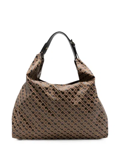 Gherardini Monogram-print Shoulder Bag In Brown