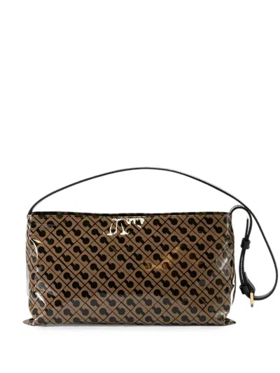 Gherardini Monogram-print Shoulder Bag In Brown
