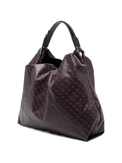Gherardini Monogram-print Shoulder Bag In Burgundy