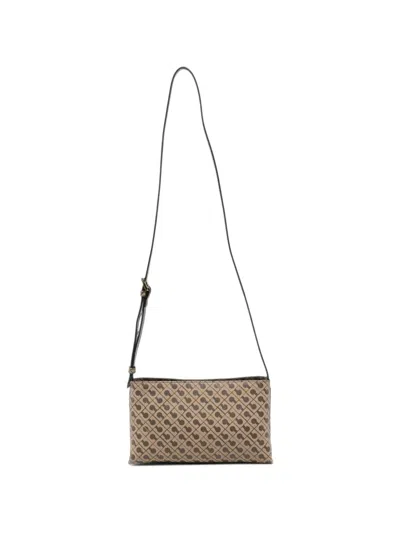 Gherardini Monogram-print Shoulder Bag In Brown