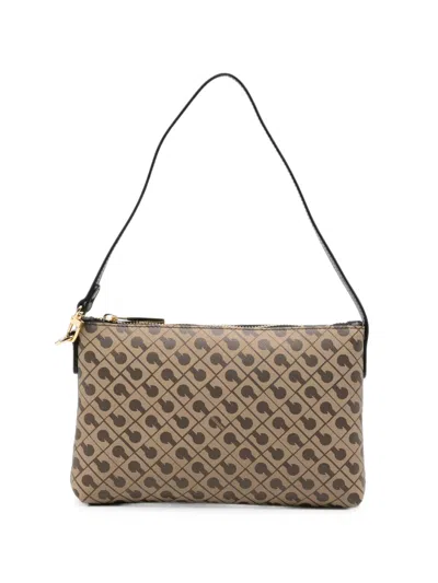 Gherardini Monogram-print Shoulder Bag In Brown