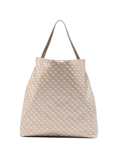 Gherardini Patterned Tote Bag In Neutral