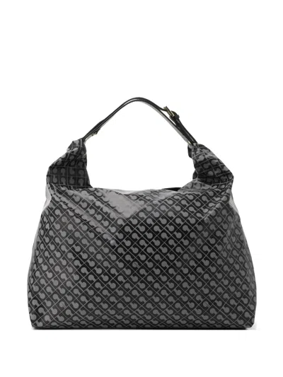 Gherardini Printed Leather Shoulder Bag In Black