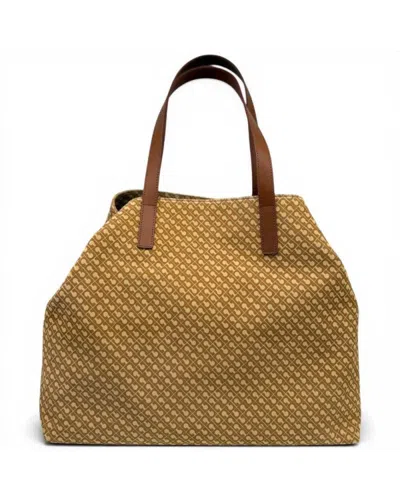 Gherardini Shopper Monogram Suede Woman Biscuit Large Leather Suede Bag In Beige